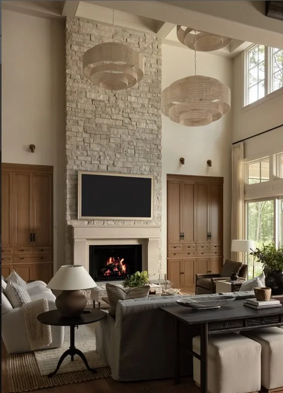 floor to ceiling fireplace wall ideas with tv tall design