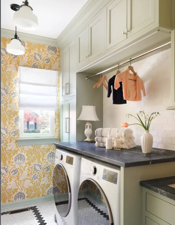 half wall laundry room wall tile ideas balanced design