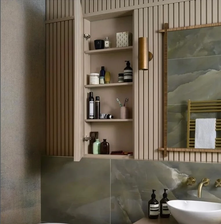 bathroom wall shelf ideas with hidden storage shelf cabinet