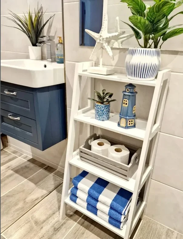 bathroom wall shelf ideas with ladder shelf rustic bathroom