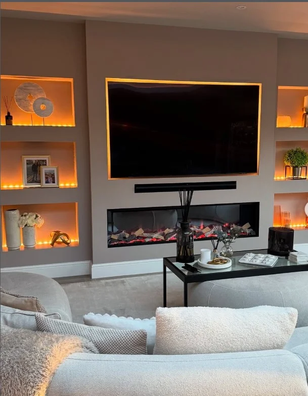 led light tv wall ideas ambient glow in living room