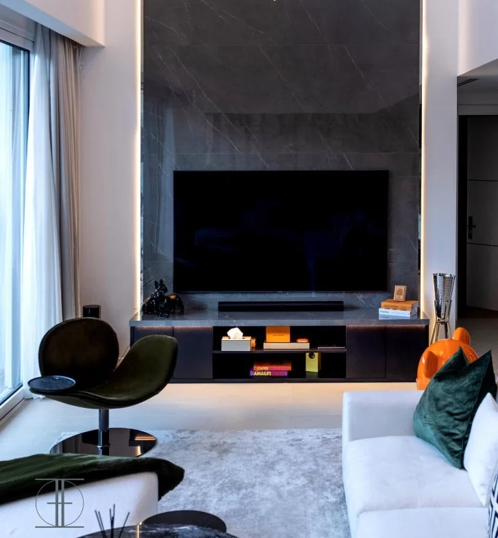 marble style wall mounted tv wall ideas elegant design