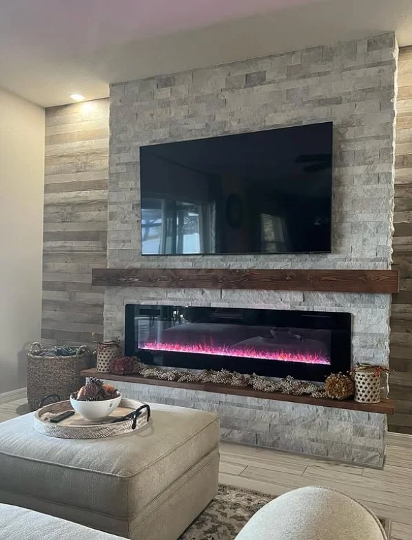 minimalist fireplace wall ideas with tv clean modern style