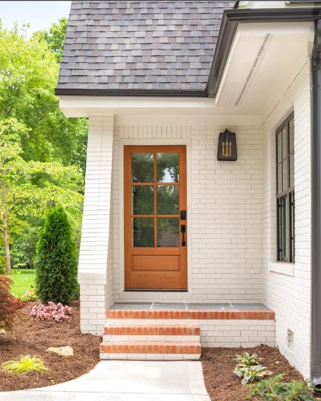 front stoop makeover with repaired concrete cracks