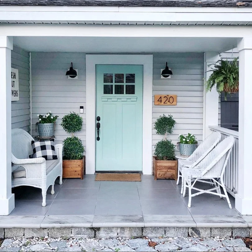 cottage front porch with simple clean decor design