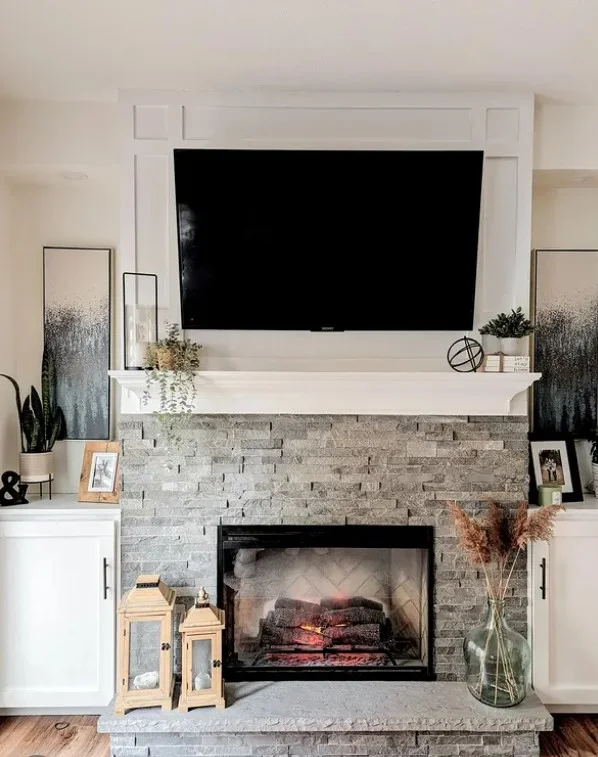 stone fireplace wall ideas with tv luxury living room design