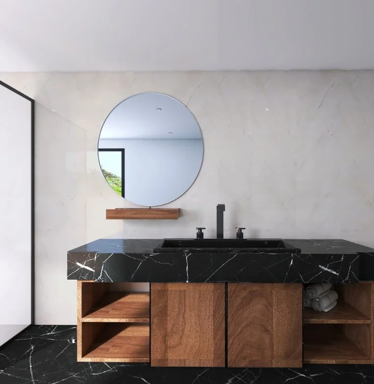 modern bathroom wall decor ideas with vertical wall panels