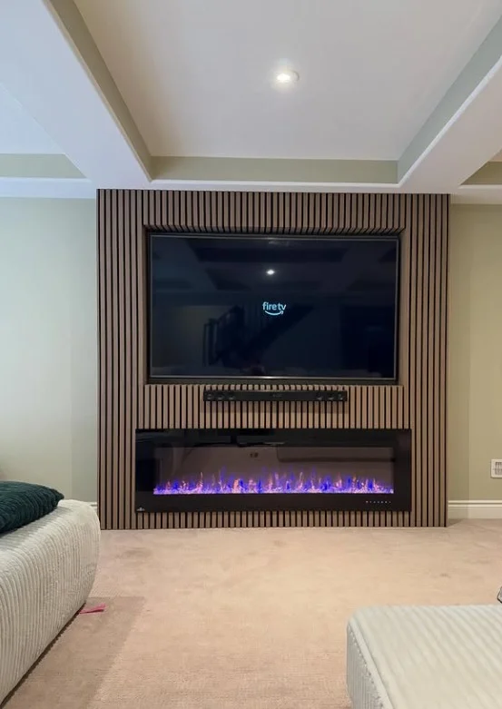 wooden panel fireplace wall ideas with tv cozy living room
