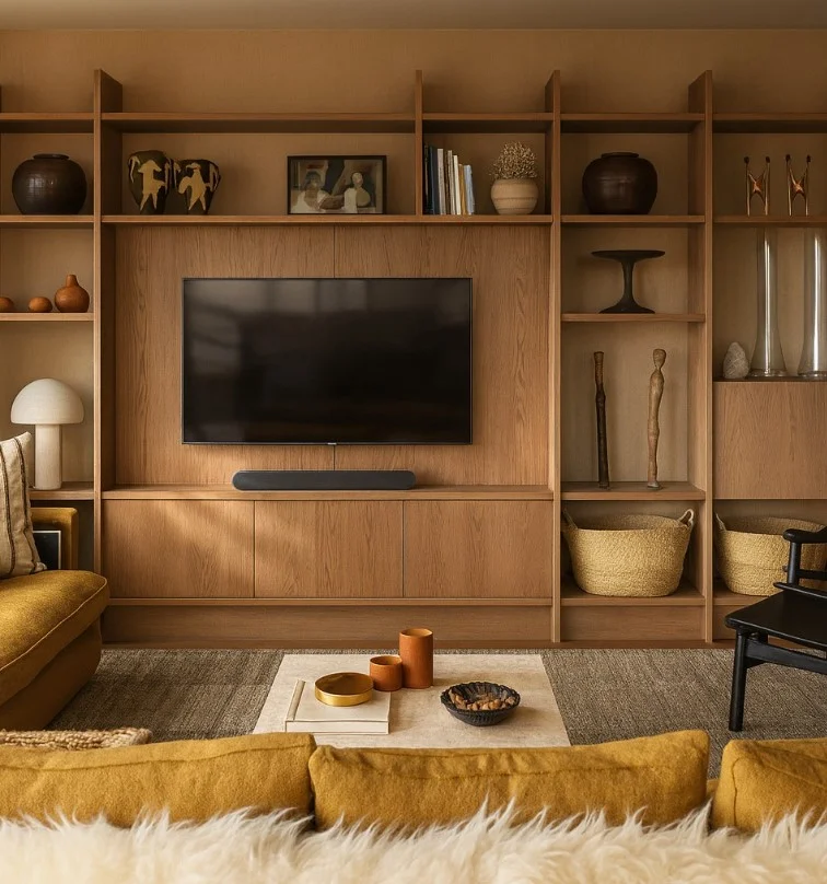 wooden panel tv wall ideas for living room modern design