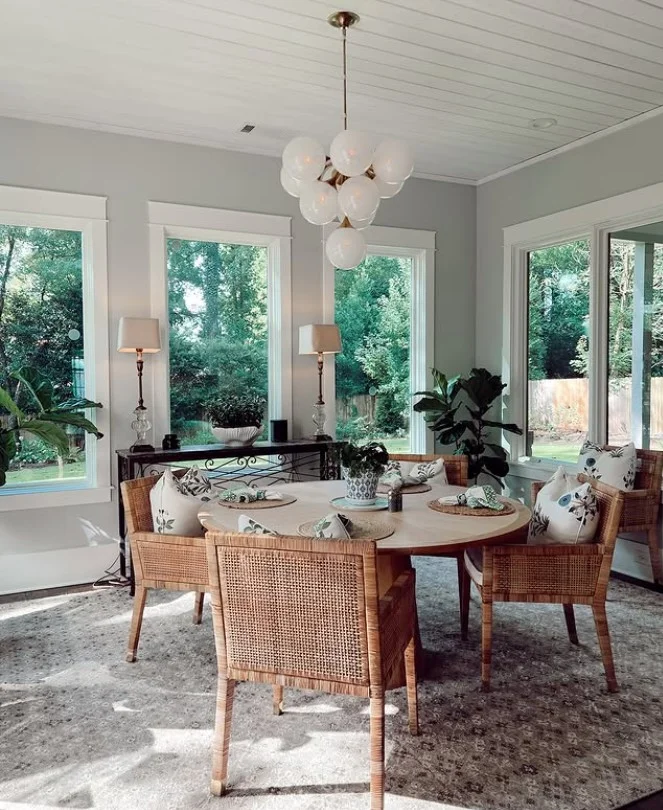 dining area inside stylish 4 season room addition
