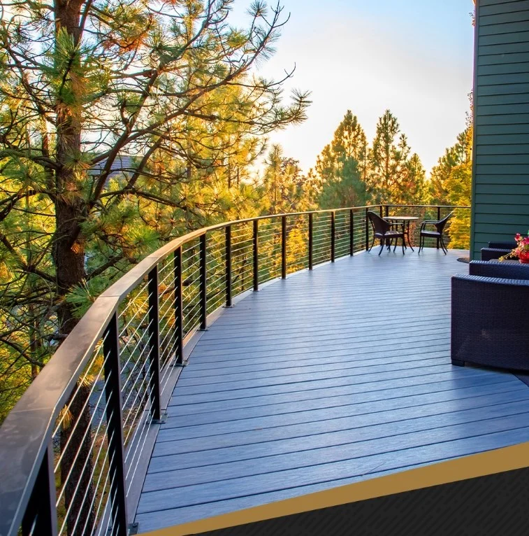 horizontal stainless steel cable deck railing luxury design