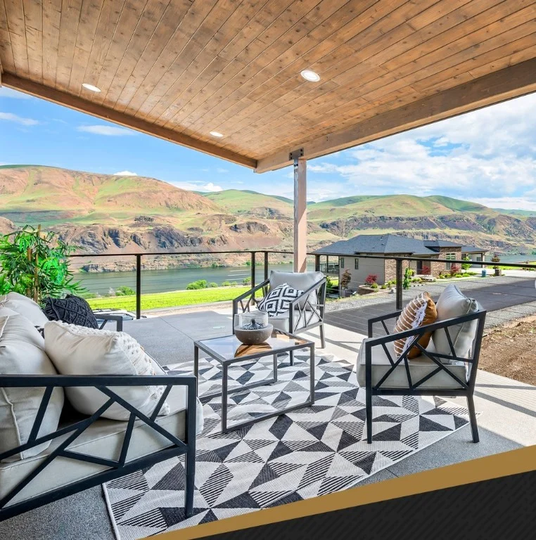 rooftop outdoor deck with modern cable railing design