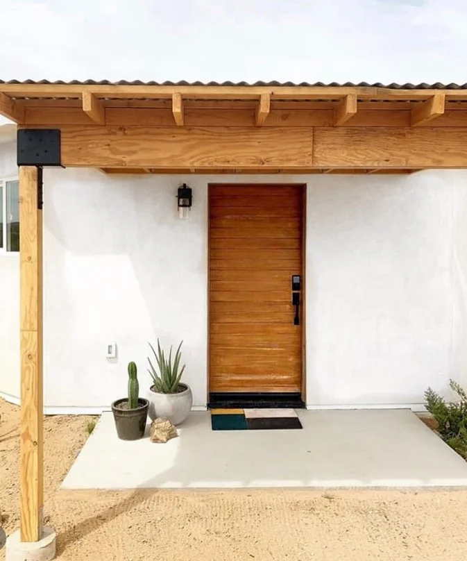 clean uncluttered front entrance modern exterior design