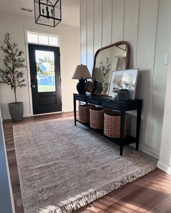 clean enclosed front porch organized neat entry