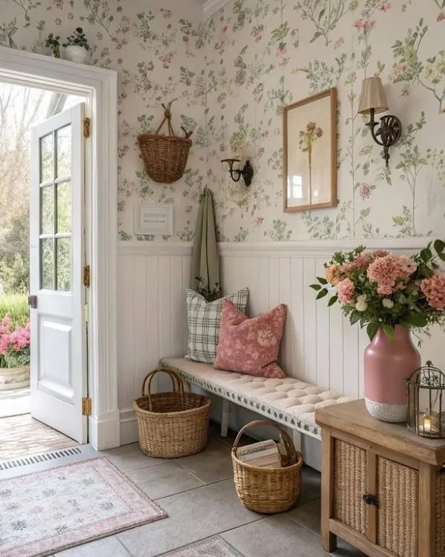 enclosed front porch with colorful accents bright decor