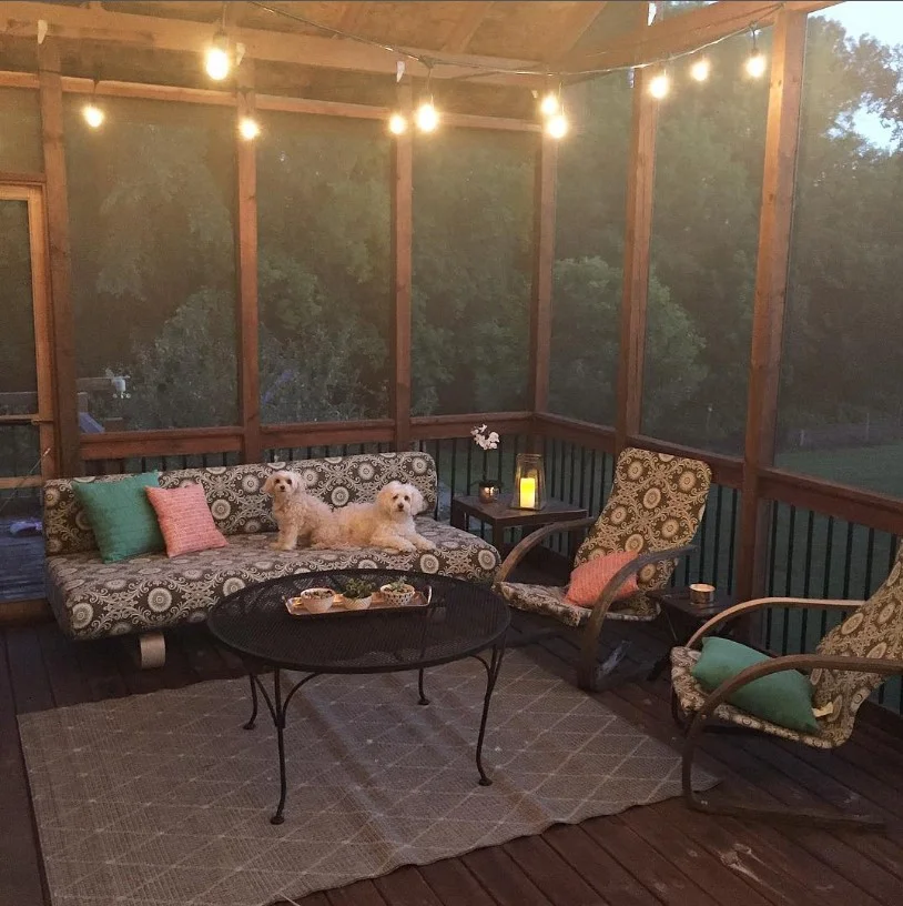 personalized screened patio stylish cozy outdoor decor