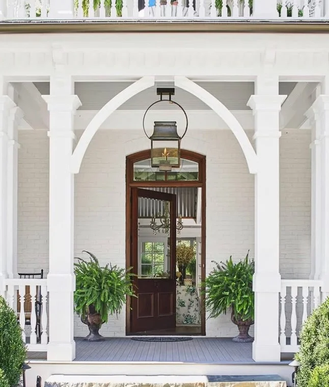 clean clutter free front porch entrance modern look