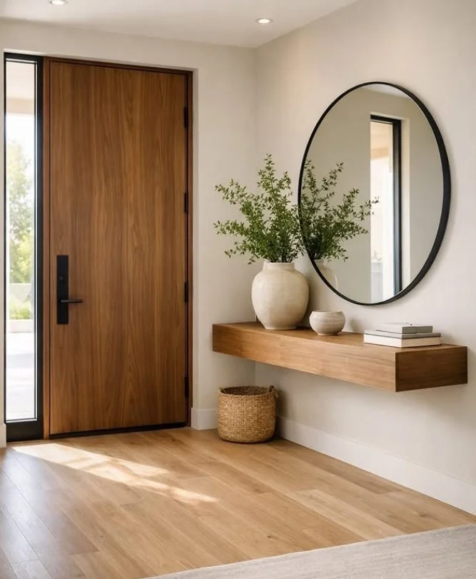 clean and organized inside porch entrance neat look