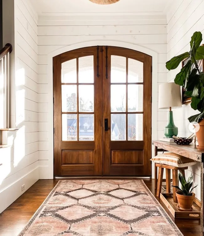 inside porch with tray for keys organized entry