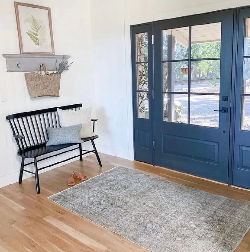 inside porch with small bench cozy seating idea