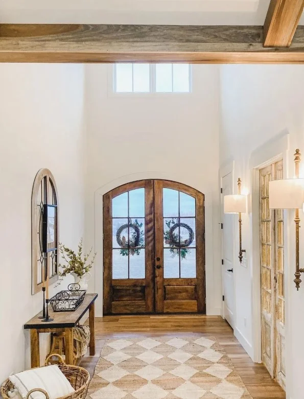 inside porch entrance with warm lighting soft glow