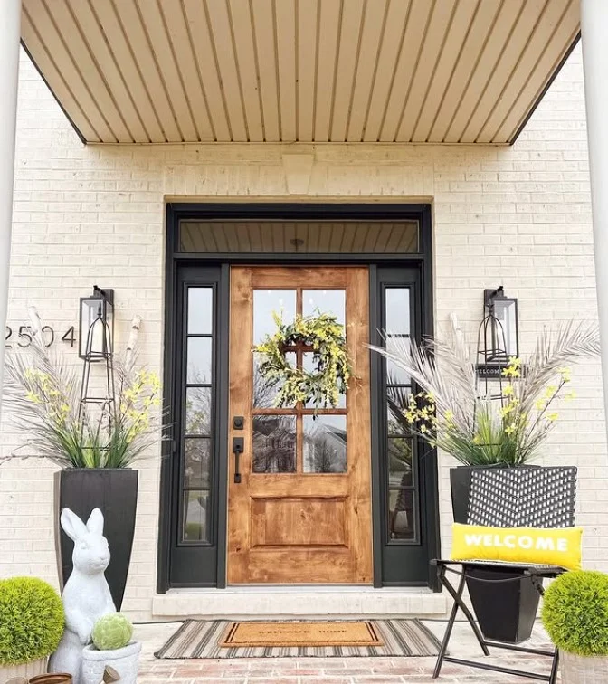 covered modern front entryway exterior design