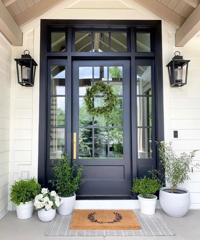 black front door modern front porch entrance design
