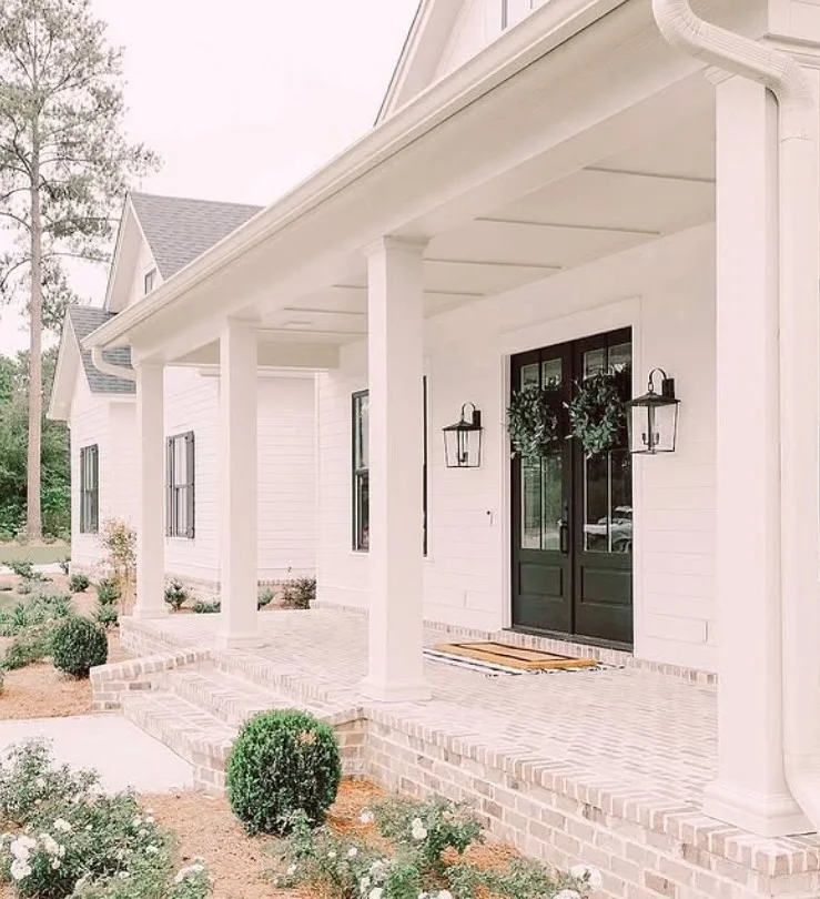 black window frames modern front porch design
