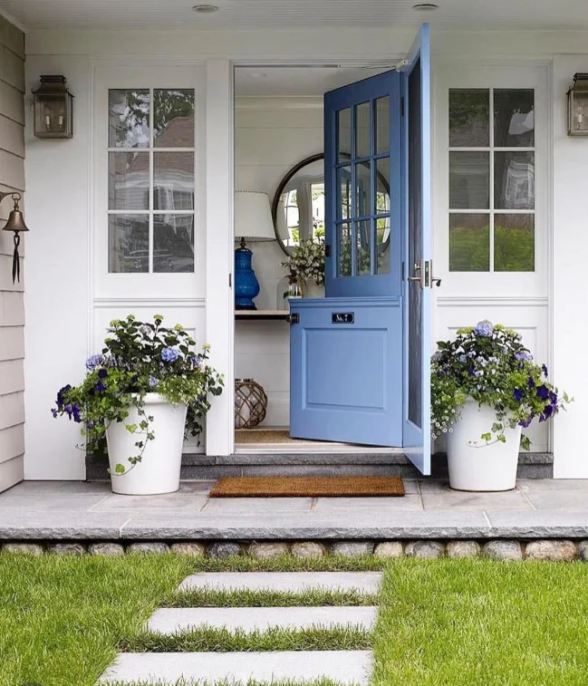 bright open modern front porch exterior design