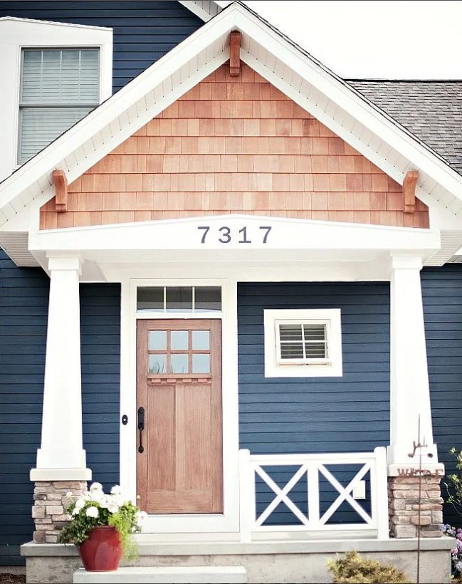 large modern house numbers beside front entrance