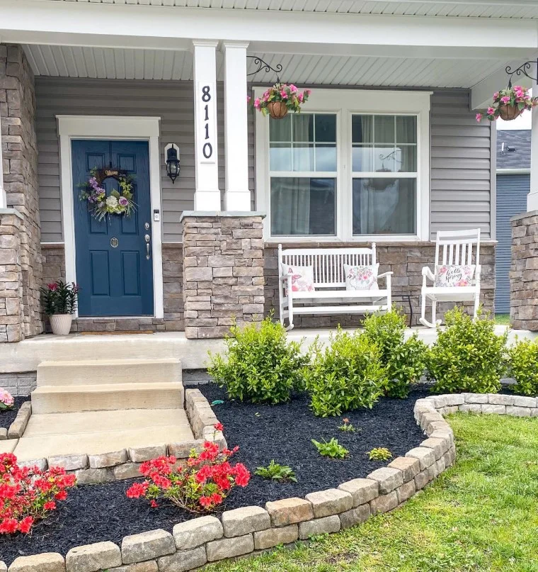 open front porch with hanging plants stylish greenery