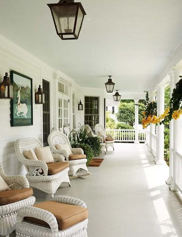open front porch with colorful accents bright decor