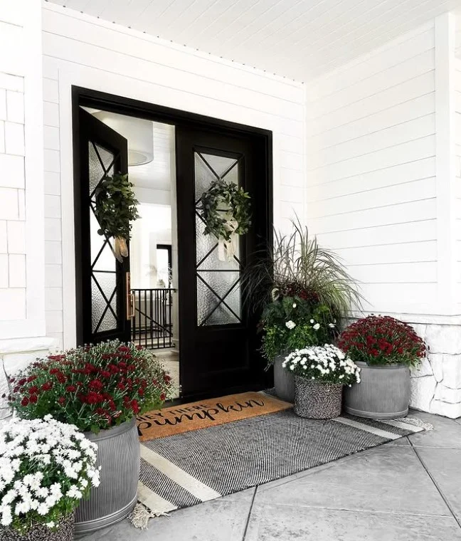open front porch with potted plants fresh green decor