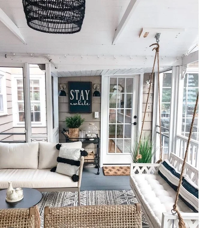 personalized screened in porch cozy stylish outdoor decor