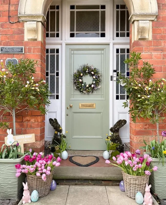 modern front door wreath exterior decor