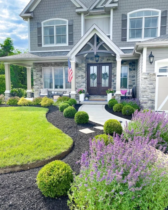 landscaping around small front entryway exterior