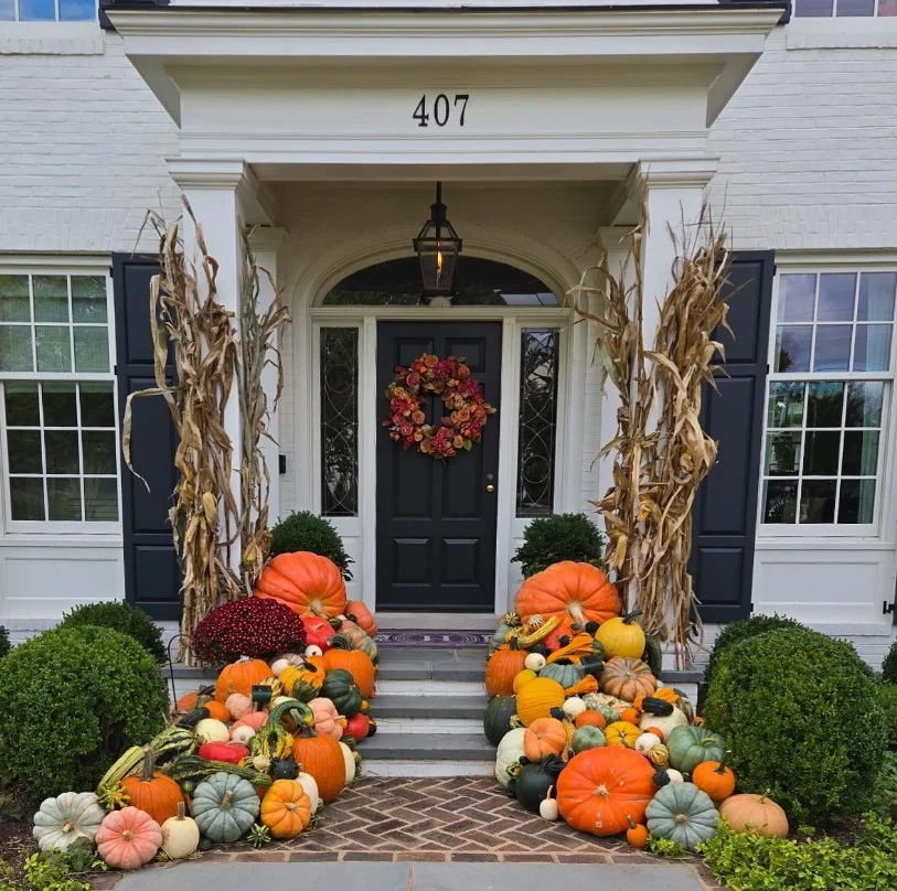symmetrical front door entrance with matching decor