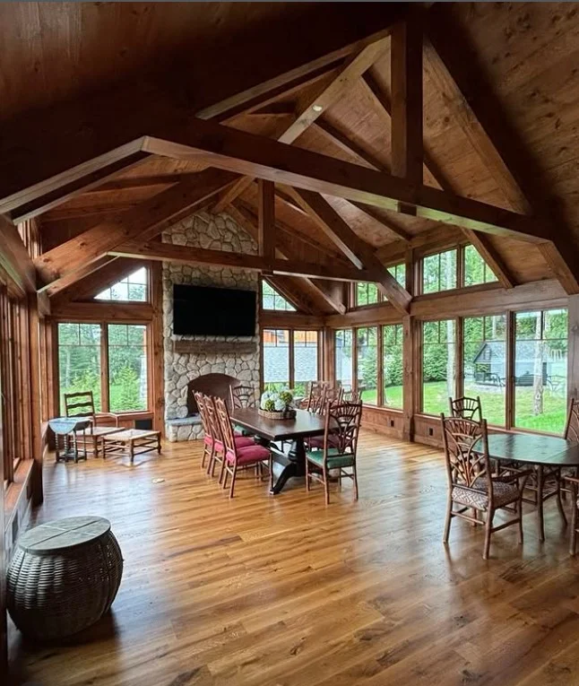warm wood accents in modern family room design