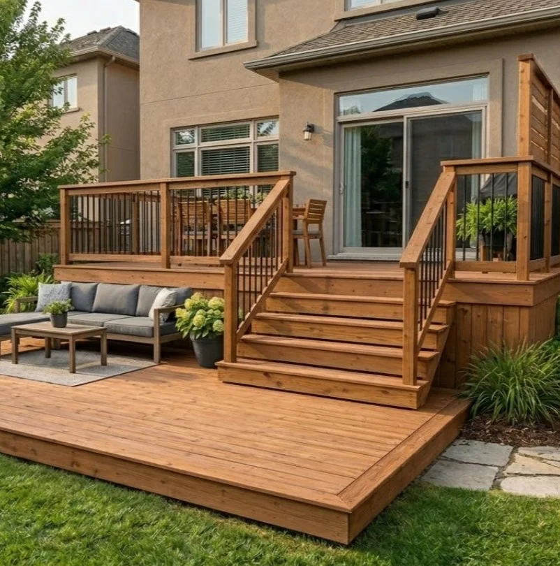 affordable luxury wood deck railing ideas for backyard
