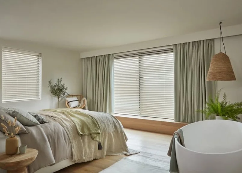 sage green bedroom curtains creating calming bedroom atmosphere