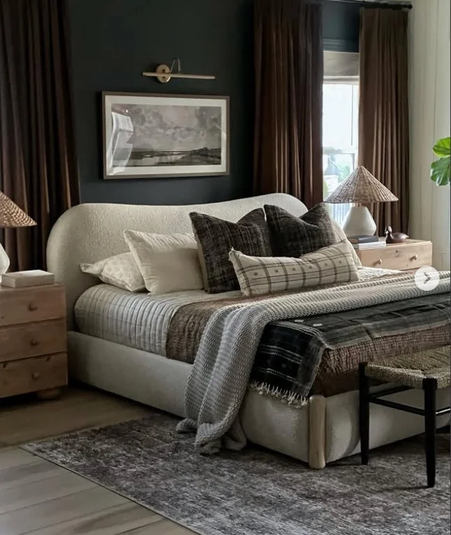 luxury velvet bedroom curtains with elegant interior styling