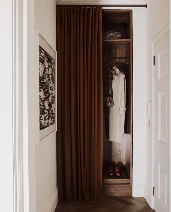 ceiling mounted closet curtains with luxury custom look