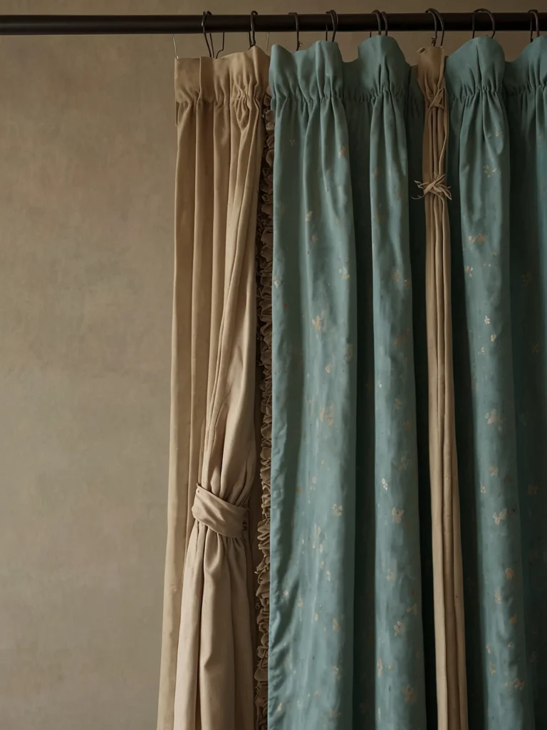 double layer closet curtains with sheer and solid panels