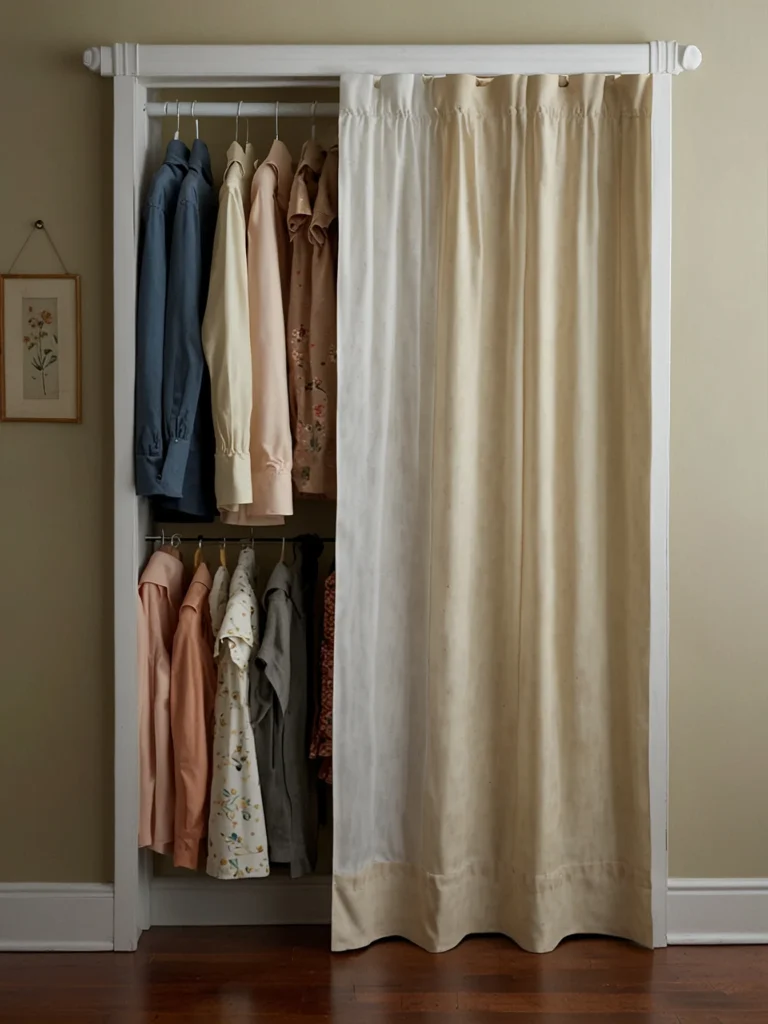 sliding curtain closet design for small bedroom storage