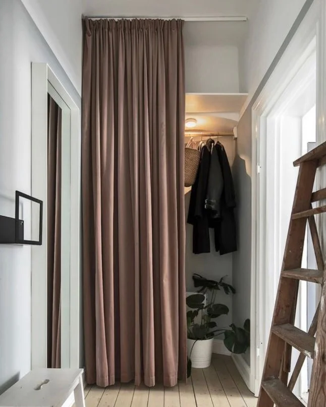 luxury velvet closet curtains adding elegance to bedroom