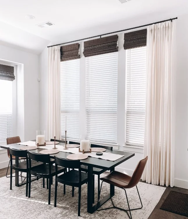 neutral dining room curtains with timeless home decor