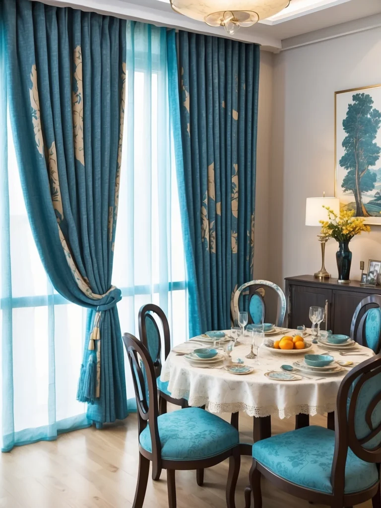 patterned dining room curtains adding charm and character