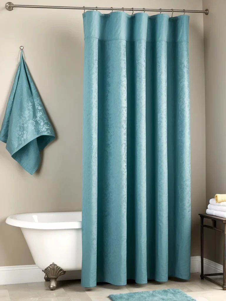 double layer shower curtain in elegant bathroom setup