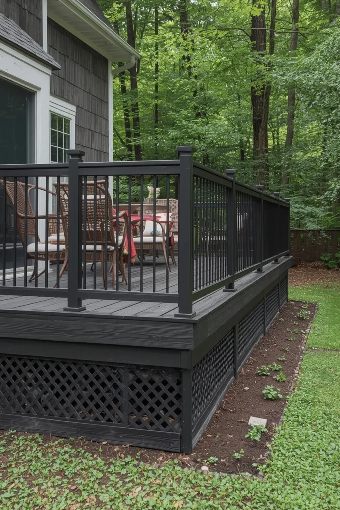 beautiful deck skirting improving backyard appearance