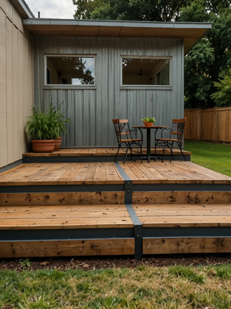 modern corrugated metal deck skirting ideas